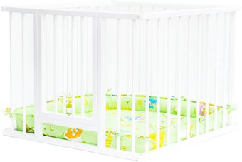 Игровой манеж Bambini 8 секций (белый)