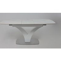 Кухонный стол Аврора Нотр Дам Moderne 1400/1800x850 (камень светло-серый Greys Snow/белый муар)