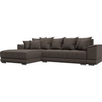 Угловой диван Лига диванов НордСтар левый 122928L (рогожка амур коричневый)