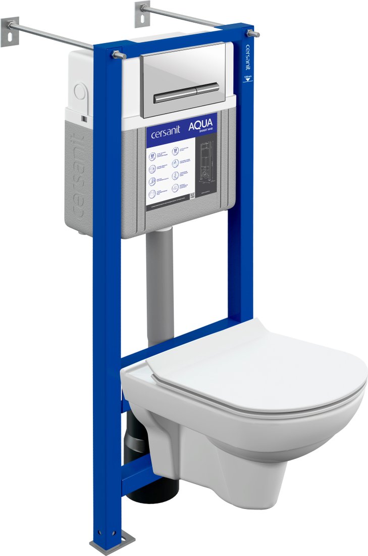 

Унитаз подвесной Cersanit City Co DPL EO Slim + Aqua Smart M40 + Pilot (стекло белый)