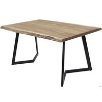 Кухонный стол Buro7 Уиллис 180 (с обзолом, дуб беленый/черный)