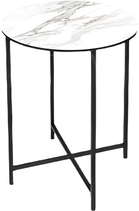 

Журнальный столик Древпром М87 ДП1-03-04 48x48x61 (фотопечать мрамор белый)