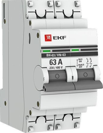 Выключатель нагрузки EKF PROxima ВН-63 2P 63А SL63-2-63-pro