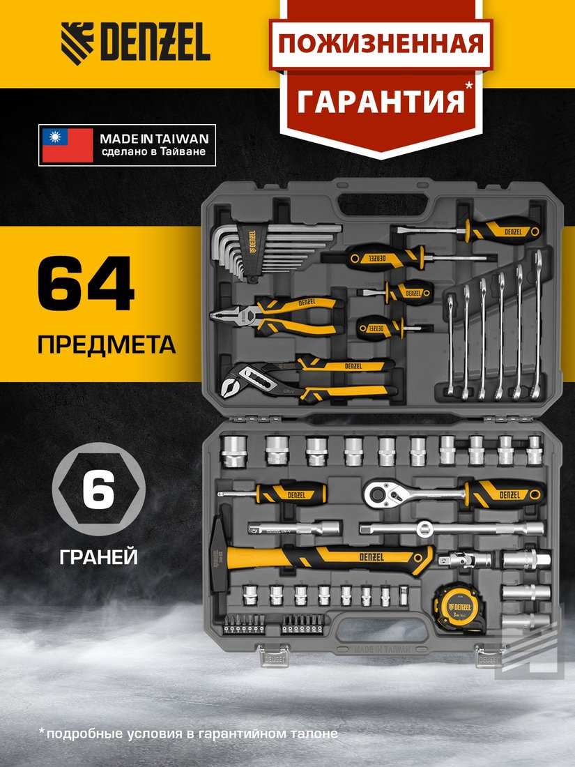 

Набор домашнего мастера Denzel 15801 (64 предмета)