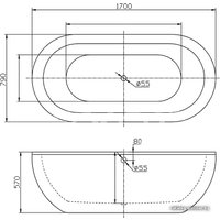 Ванна BelBagno BB13 170x79