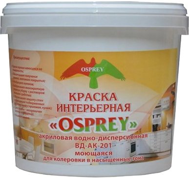 

Краска Osprey ВД-АК-201 влагостойкая 14кг (под колеровку)