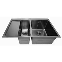 Кухонная мойка Stellar Decor S7850NB-2R-D (нано черный)