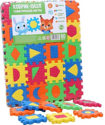 Коврик-пазл Zabiaka Изучаем геометрические фигуры 5305870