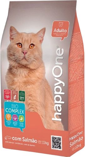 Сухой корм для кошек HappyOne Salmon (с эффектом вывода шерсти с лососем) 10 кг