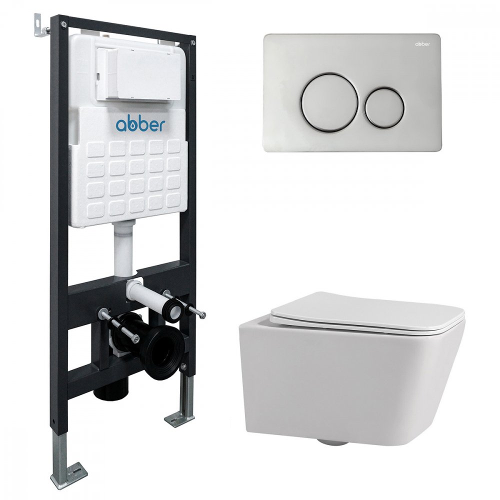 

Унитаз подвесной Abber Rechteck AC1201-AC0105-AC0121 (с кнопкой смыва)