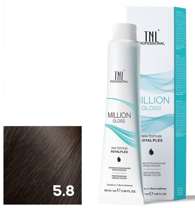 

Крем-краска для волос TNL Professional Million Gloss 5.8 100 мл