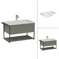  Lauter Тумба под умывальник Lea 80 + Alton 82 (серо-зеленый п/мат) в Солигорске