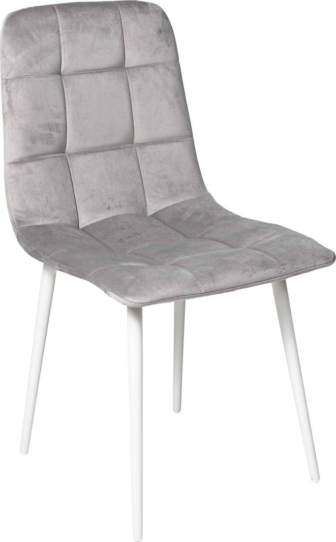 

Стул Алвест AV 406-N (светло-серый бархат H-09/белый)