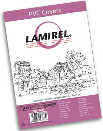Обложка для термопереплета Lamirel Transparent A4 PVC 200 мкм 100 шт LA-78684 (дымчатый)
