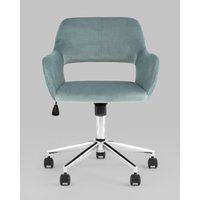 Офисное кресло Stool Group Ross chrome velvet Olive 61 (велюр серо-зеленый)