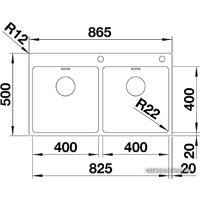 Кухонная мойка Blanco Andano 400/400-IF/A 525249 (с клапаном-автоматом, сатин)