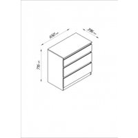Комод Mio Tesoro Кастор 3 ящика 2.03.02.060.4 (серый)