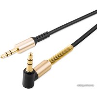 Кабель Hoco UPA02 3.5 мм - 3.5 мм (1 м, черный/золотистый)