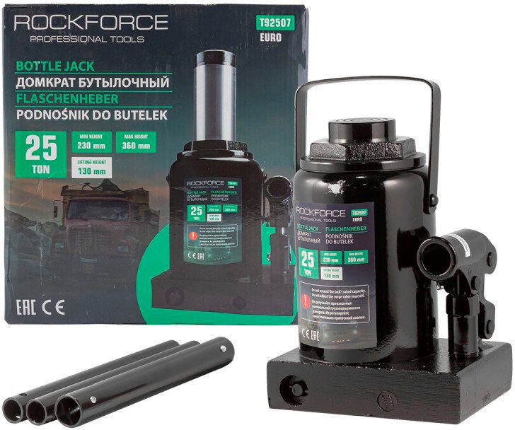 

Бутылочный домкрат RockForce RF-T92507(BR)(Euro) 25т