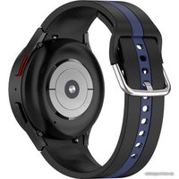 Ремешок Rumi Sport Line силиконовый для Samsung Galaxy Watch4/5/6 (20 мм, черный/синий)