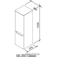  Ravak Шкаф-пенал SB Classic 350 L (береза/белый) [X000000311]