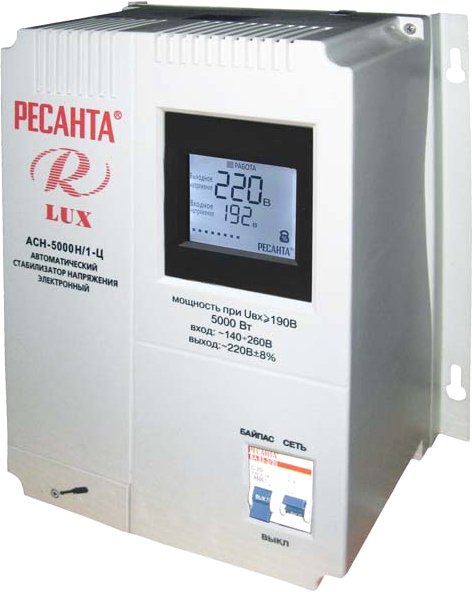

Стабилизатор напряжения Ресанта Lux АСН-5000Н/1-Ц