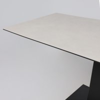 Кухонный стол Lepremo AV 2119 МДФ+керамика раздвижной 1200-1800x800 (серый матовый Carmen Light Grey/черный)