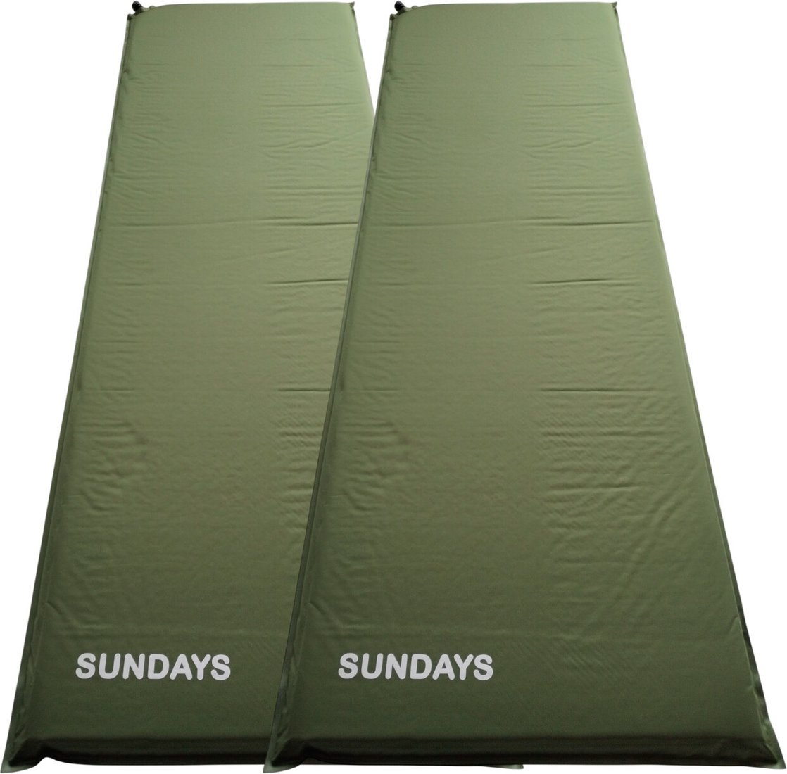 Самонадувающийся коврик Sundays ZC-SIM001-1 (5 см, 2 шт, темно-зеленый)