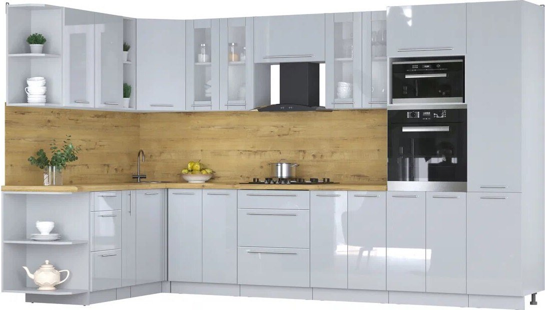 

Готовая кухня Интерлиния Мила Пластик 1.88x3.4 LV (туманный глянец/туманный глянец/дуб бунратти)