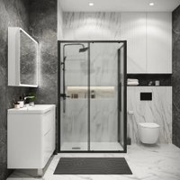 Душевой уголок Grossman Cosmo 110x100x195 120.K33.02.1110.21.02 (черный матовый/стекло шиншилла)