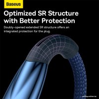 Кабель Baseus Glimmer Series USB Type-C - Lightning (2 м, синий)