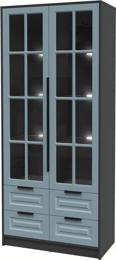 

Шкаф-витрина Интерлиния Концепт КТ-ШВ2 с подсветкой Деко (антрацит/океан)