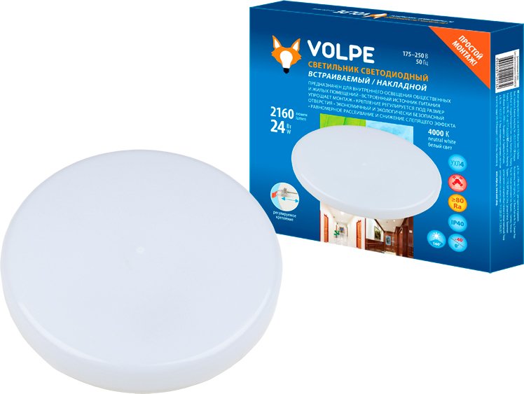 

Светильник Volpe ULM-Q250 24W/4000K WHITE UL-00006757