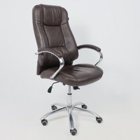 Офисное кресло AksHome King A (натуральная кожа, темно-коричневый)