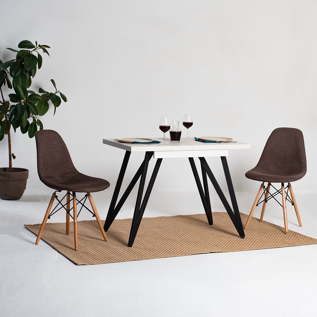 

Кухонный стол Millwood Женева 3 Л раздвижной 120-160x80x76 (дуб бел. Craft-мет. черн.)