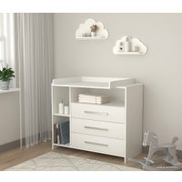 Детский комод Интерлиния Toddler-1 + 2 полки (белый/белый)