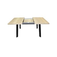 Кухонный стол Виста Саппоро 77x120/165 (дуб галифакс натуральный/матовый черный)