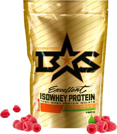 

Протеин сывороточный (изолят) Binasport Excellent Isowhey Protein (750г, малина)