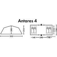 Кемпинговая палатка FHM Antares 4 (серый/синий)