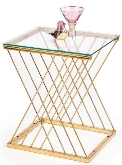 

Журнальный столик Halmar Nancy 45x39 (прозрачный/золотой)