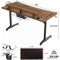 Геймерский стол Eureka Ergonomic ERK-I60P-WN