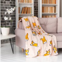 Плед Casa Conforte Festival Корги 150x200 6154724 (кремовый)