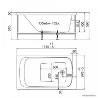 Ванна 1AcReal Gamma 120x70