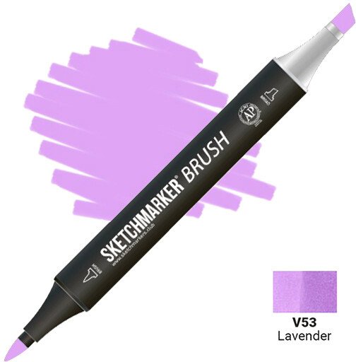 

Маркер художественный Sketchmarker Brush Двусторонний V53 SMB-V53 (лаванда)