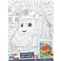 Набор для рисования MultiArt Холст для росписи Паровозик CANV15X20-PAR