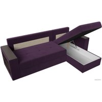 Угловой диван Лига диванов Дубай лайт правый 114147 (велюр фиолетовый)