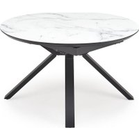 Кухонный стол Halmar Vertigo 130-180/130/76 (белый мрамор/черный)