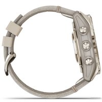 Умные часы Garmin Fenix 7S Pro Sapphire Solar (мягкое золото/известняк, с кожаным и силиконовым ремешками)