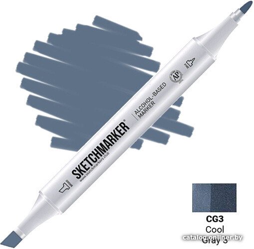 Маркер художественный Sketchmarker Двусторонний CG3 SM-CG3 (серый холодный №3)