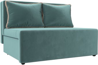 Лига диванов Лагуна (велюр бирюзовый/кант велюр бежевый)